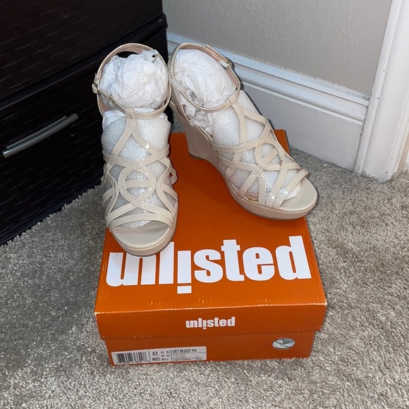 Unlisted Shoes - Unlisted nude wedges